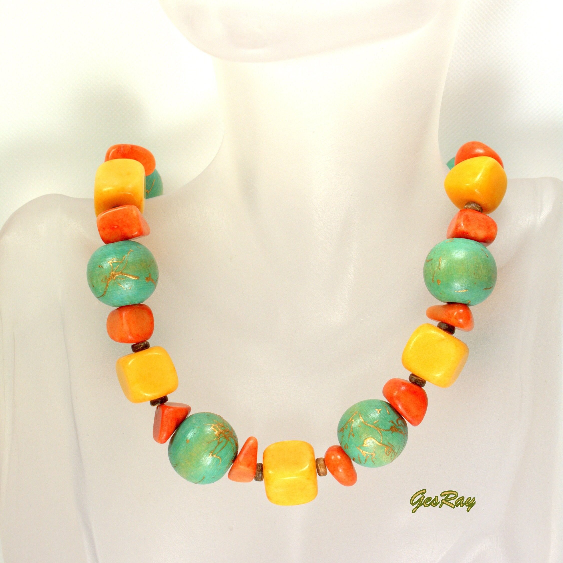 ★HAS★ HSU020 Summer beads necklace Multicolor Summer Beaded Necklace, Semiprecious Stones