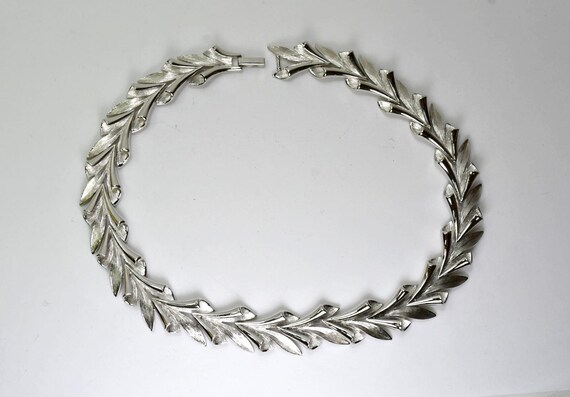 Statement Boucher Silver Link Collar Necklace Cho… - image 4