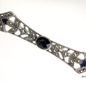 Judith Jack JJ Sterling Silver Bar Pin Brooch Marcasite 925, Vintage Sterling Silver Jewelry