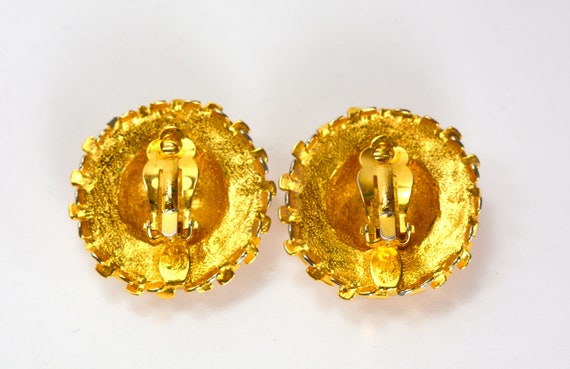 PD Statement Bold Domed Button Earrings Gold Prem… - image 6