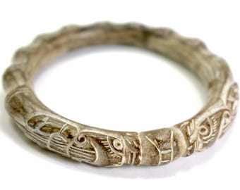 Old Chinese Jade Carving Jade Beast Bracelet Bangle