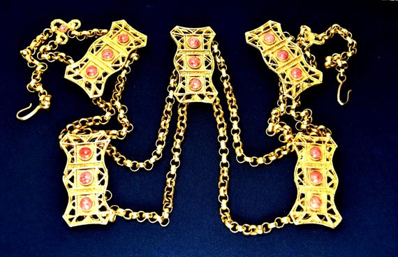 KJL Kenneth Jay Lane Chain Jeweled Belt - image 9