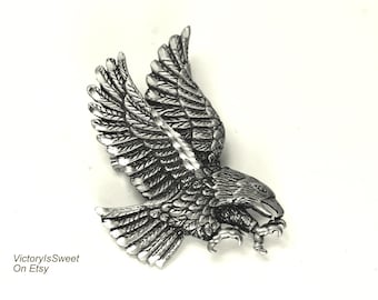 American Patriotic Eagle Pin Brooch Vintage EGC 1989 Pewter