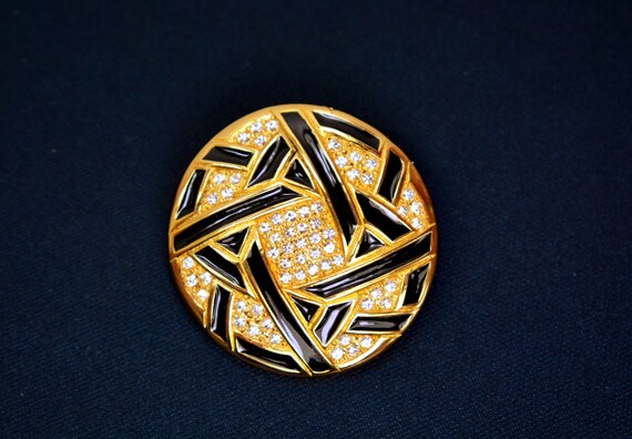 Vintage Christian Dior Marked Brooch Pin Gold Pla… - image 2