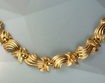 Statement Crown Trifari Panel Link Bracelet, Alfred Philippe Era, Fashion Collectors Jewelry