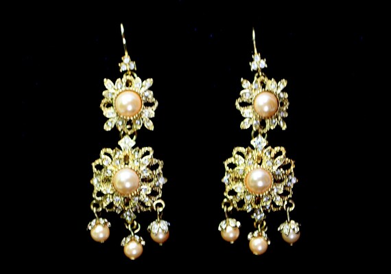 Statement Designer Dangle Drop Earrings Clip On, … - image 5