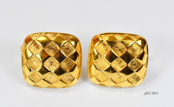 Vintage Statement Clip on Earrings Napier Brushed