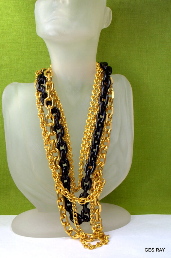 Statement  Kenneth Jay Lane KJL Necklace 6 Strand 