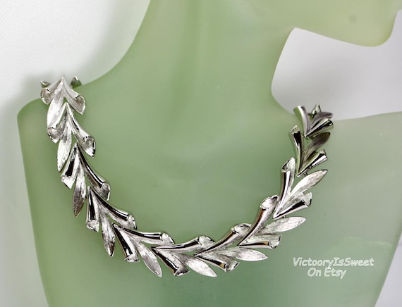 Statement Boucher Silver Link Collar Necklace Cho… - image 1