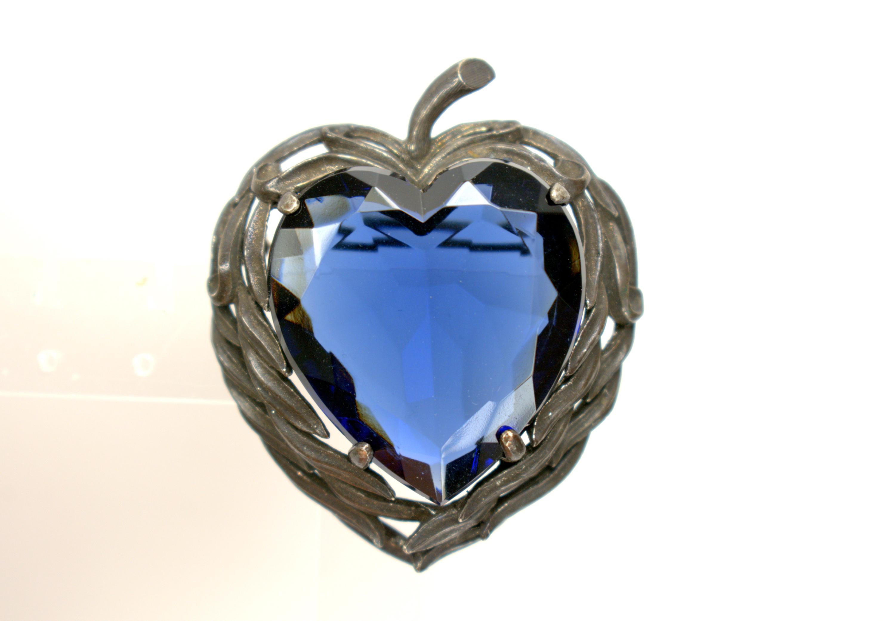 Capri Heart Brooch Pin Pendant Vintage Large Crystal Heart Signed - Etsy