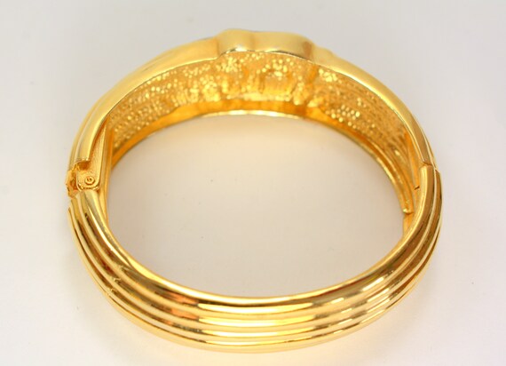 Statement Elephant Hinged Clamper Cuff Bracelet B… - image 4