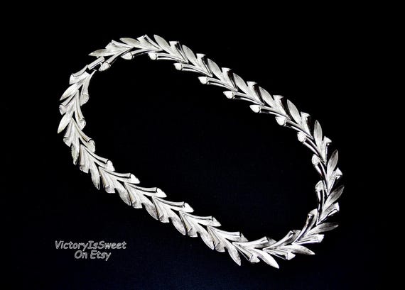 Statement Boucher Silver Link Collar Necklace Cho… - image 2