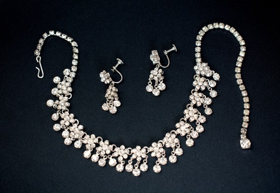 Vintage Crystal Rhinestone Jewelry Choker Collar … - image 3