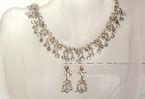 Vintage Crystal Rhinestone Jewelry Choker Collar … - image 6