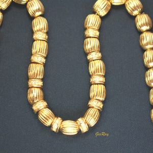Stocko Gold Plated Beaded Collar Necklace, Golden Bead Snap Clasp Joseph Esposito