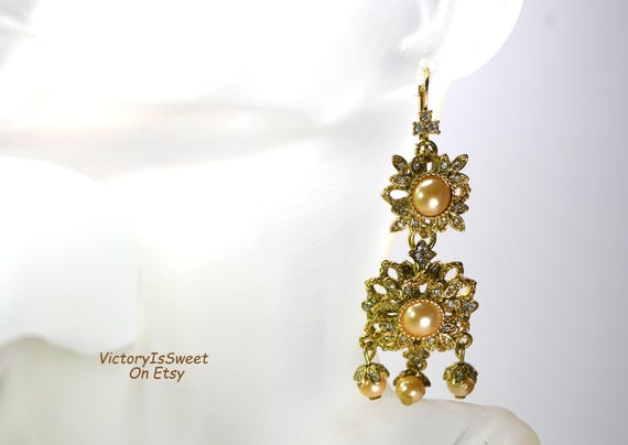 Statement Designer Dangle Drop Earrings Clip On, … - image 3