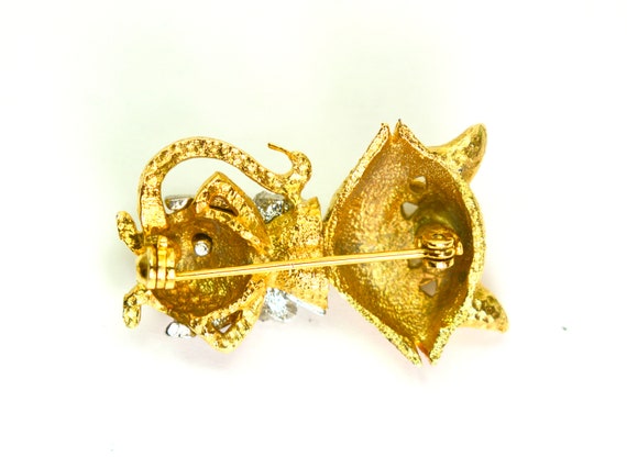 Collectible Figural Cat Brooch Pin Kitty Gold Pla… - image 7