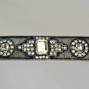 Vintage Art Deco Style Bar Pin Brooch Rhinestones