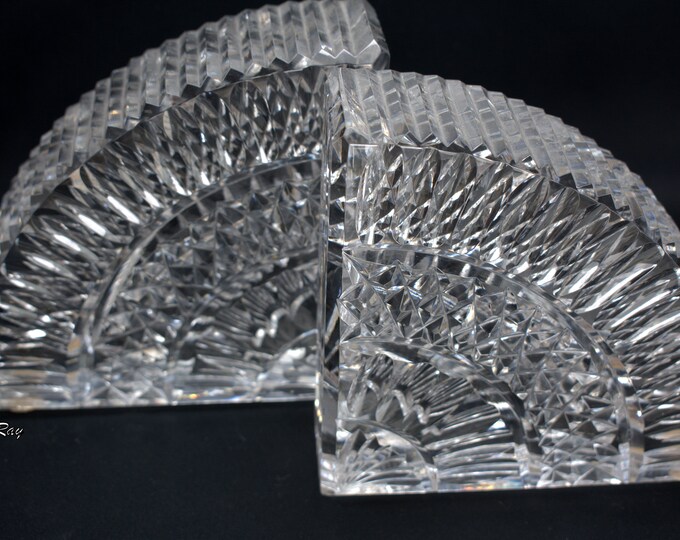Pair of Bookends Waterford Cut Crystal Bookends Book Ends Etsy