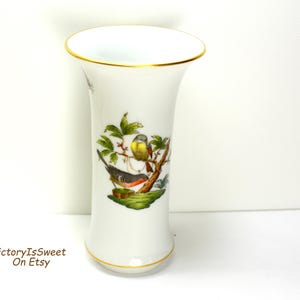 HEREND Hungary Herend Rothschild Bird Vase Small