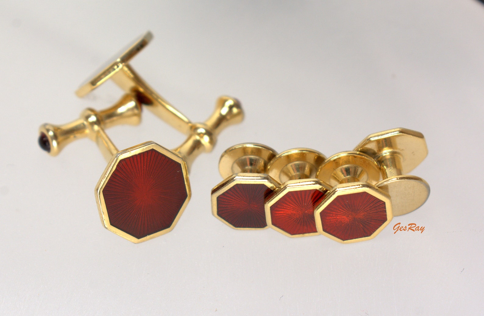 Vintage Jos. A. Bank Cufflink & Stud Set Mid Century Men Etsy