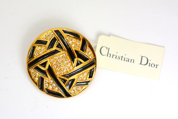 Vintage Christian Dior Marked Brooch Pin Gold Pla… - image 7