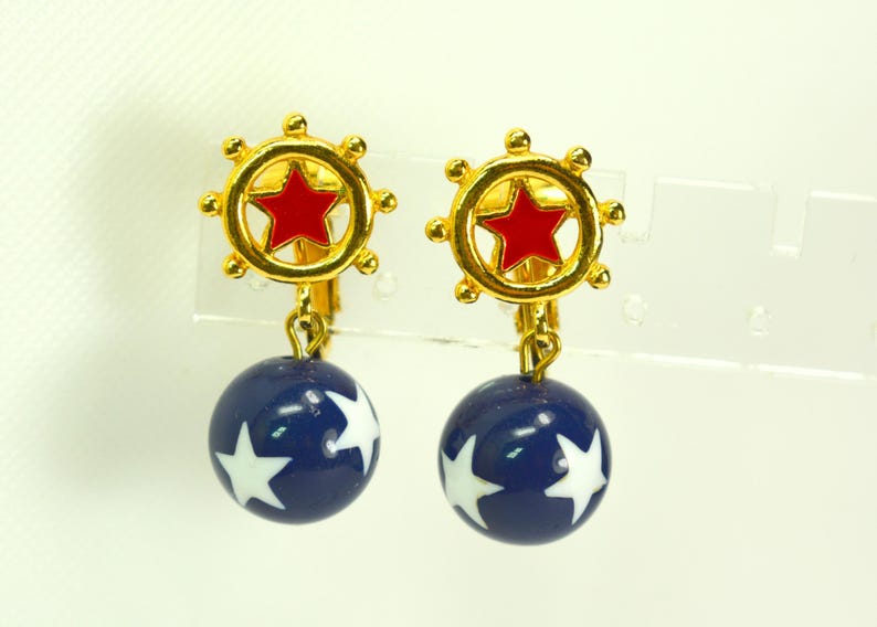 Monet American Patriotic Jewelry 2 Necklaces and Earrings Red White & Blue, USA Patriotic Jewelry