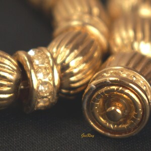 Stocko Gold Plated Beaded Collar Necklace, Golden Bead Snap Clasp Joseph Esposito