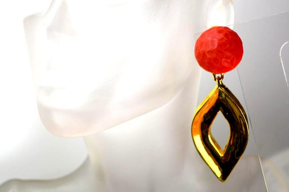 Authentic Givenchy Dangle Earrings  Clip-on Gold … - image 2