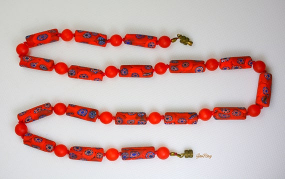 Antique Old Venetian Red Old African Trade Beads … - image 3