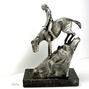 WORCHESTER PEWTER Apache in Pursuit Statue Sculpture Signed Fine