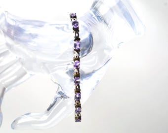 Amethyst Tennis Link Bracelet Sterling Silver 925 CL Chaim Litwin Jewelry