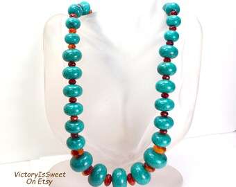 Collier Vintage En Perles Millefiori De Murano - Longueur 66-70 Cm - Verre Multicolore