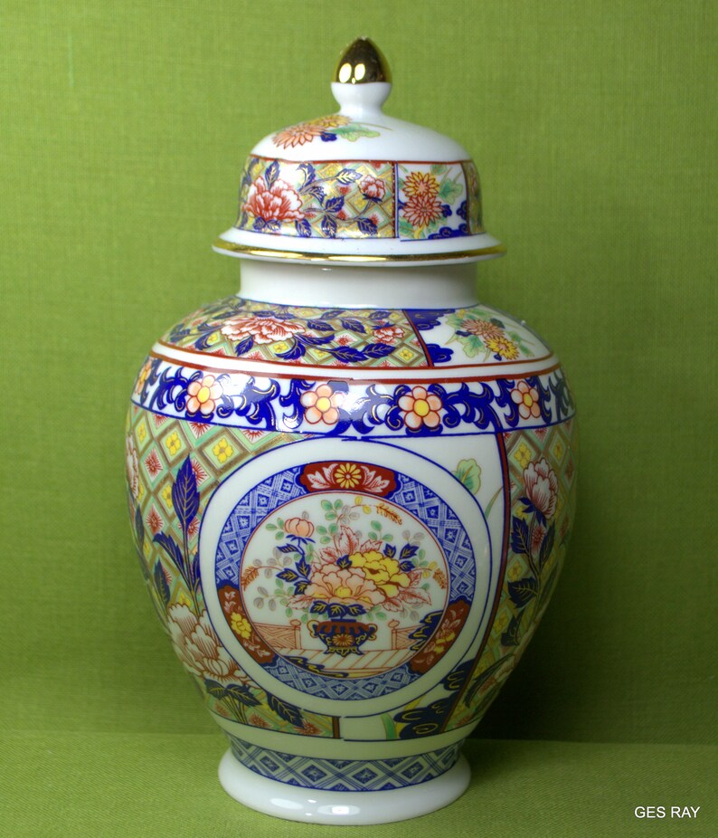 Vintage Lidded Temple Ginger Jar Urn Tea Jar Canister Andrea Etsy