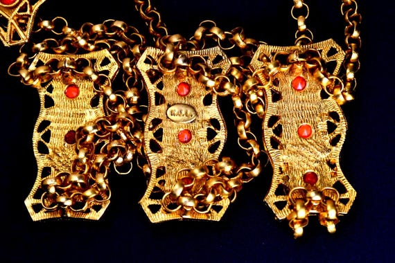 KJL Kenneth Jay Lane Chain Jeweled Belt - image 7