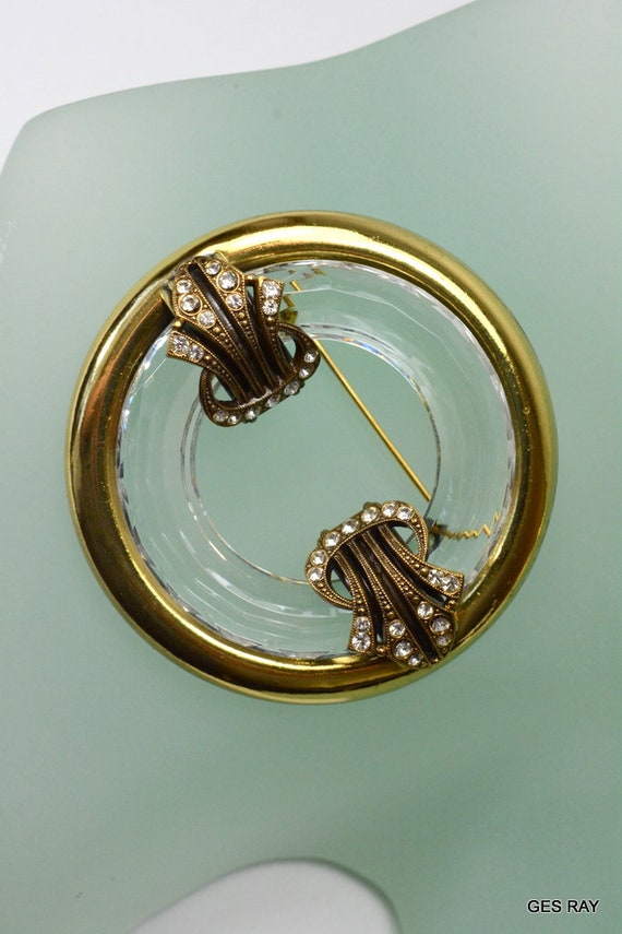 Ermani Bulatti Lucite Circle Pin Brooch Rare Coll… - image 4