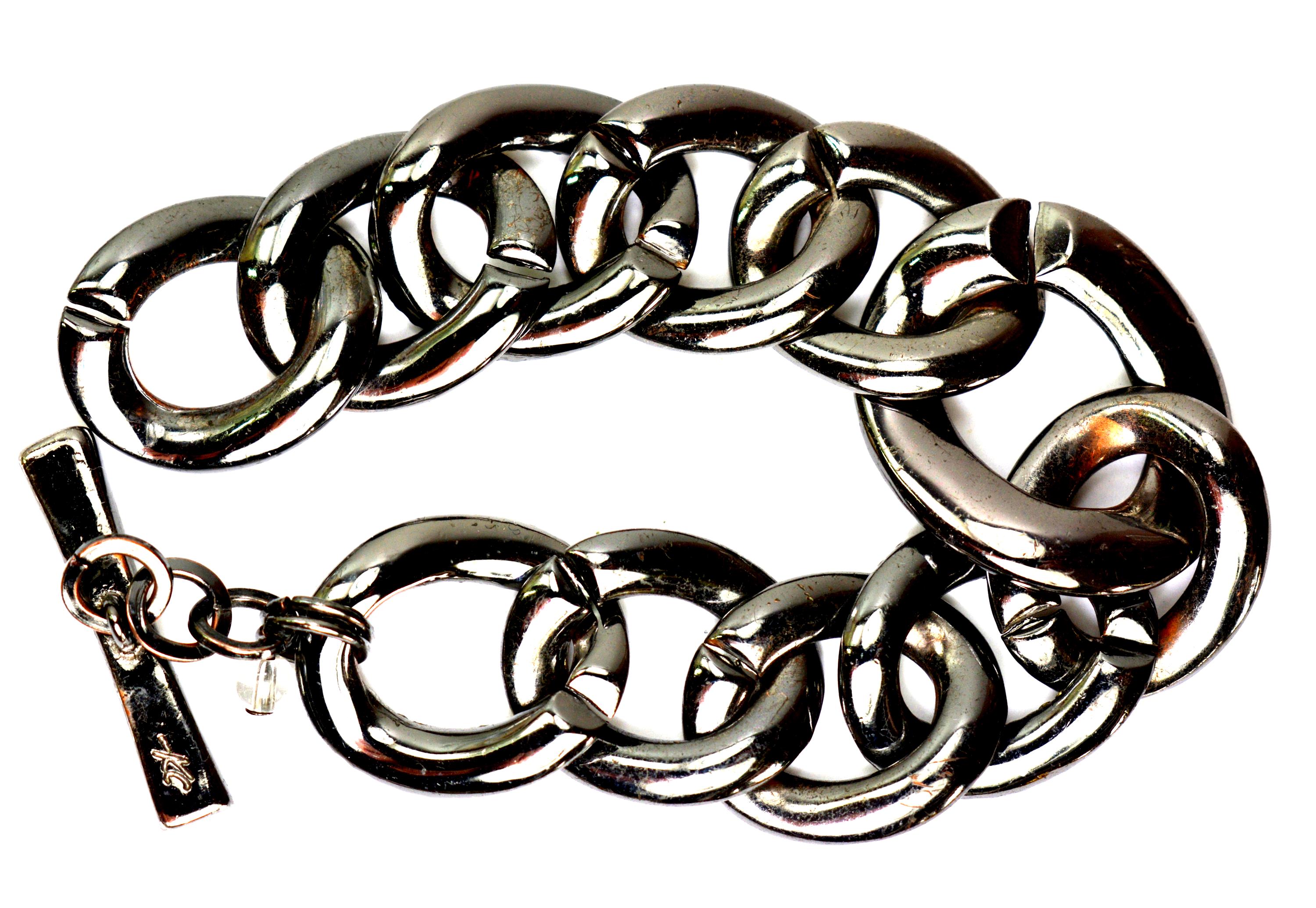 Kenneth Cole New York Chain Link Bracelet, Pave Crystal Gunmetal