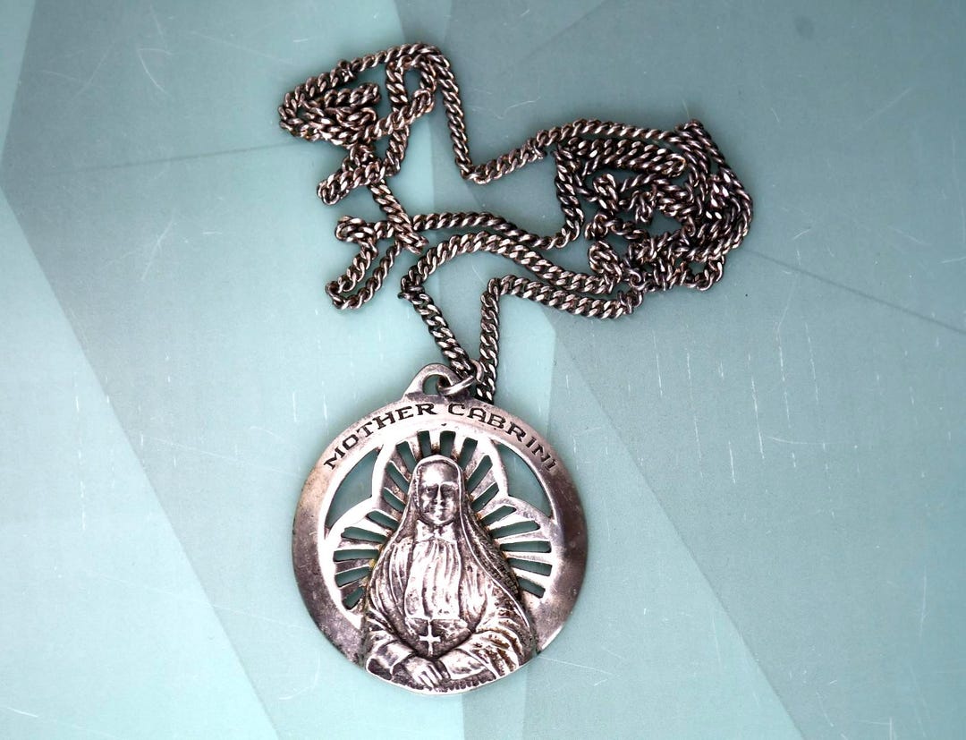 Sterling Saint Frances Mother Cabrini Medal With Chain Signed Watson ...
