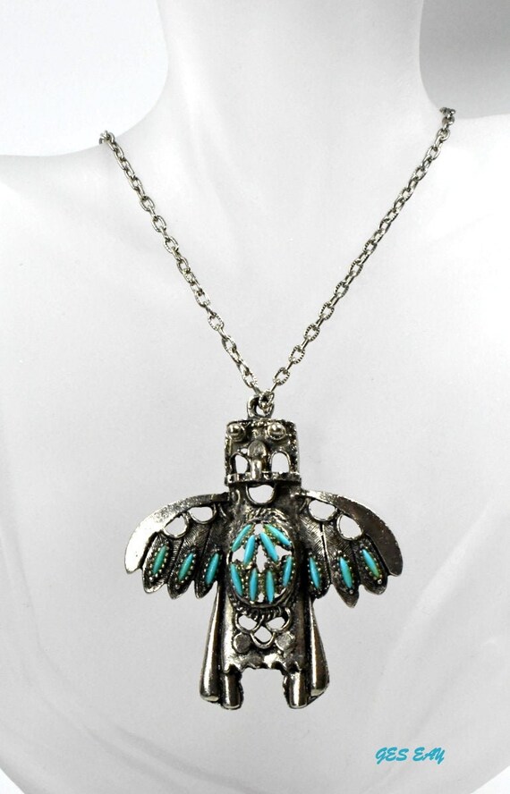 Vintage Kachina Pendant Bird Man Eagle Thunderbird