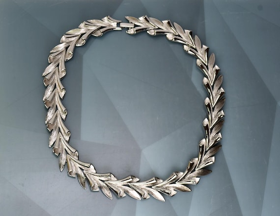 Statement Boucher Silver Link Collar Necklace Cho… - image 3