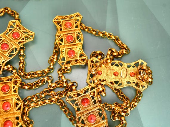 KJL Kenneth Jay Lane Chain Jeweled Belt - image 4