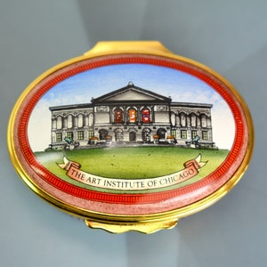 Halcyon Days Enamels Trinket Box &quot;The Art Institute of Chicago&quot; Limited Edition with Box
