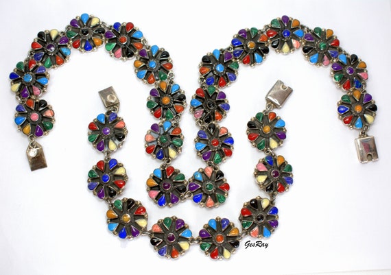Vintage Taxco Mexico TL-118 Sterling Silver Multi Gemstones Vintage Taxco Mexico TL-118 Sterling Silver Multi Gemstones