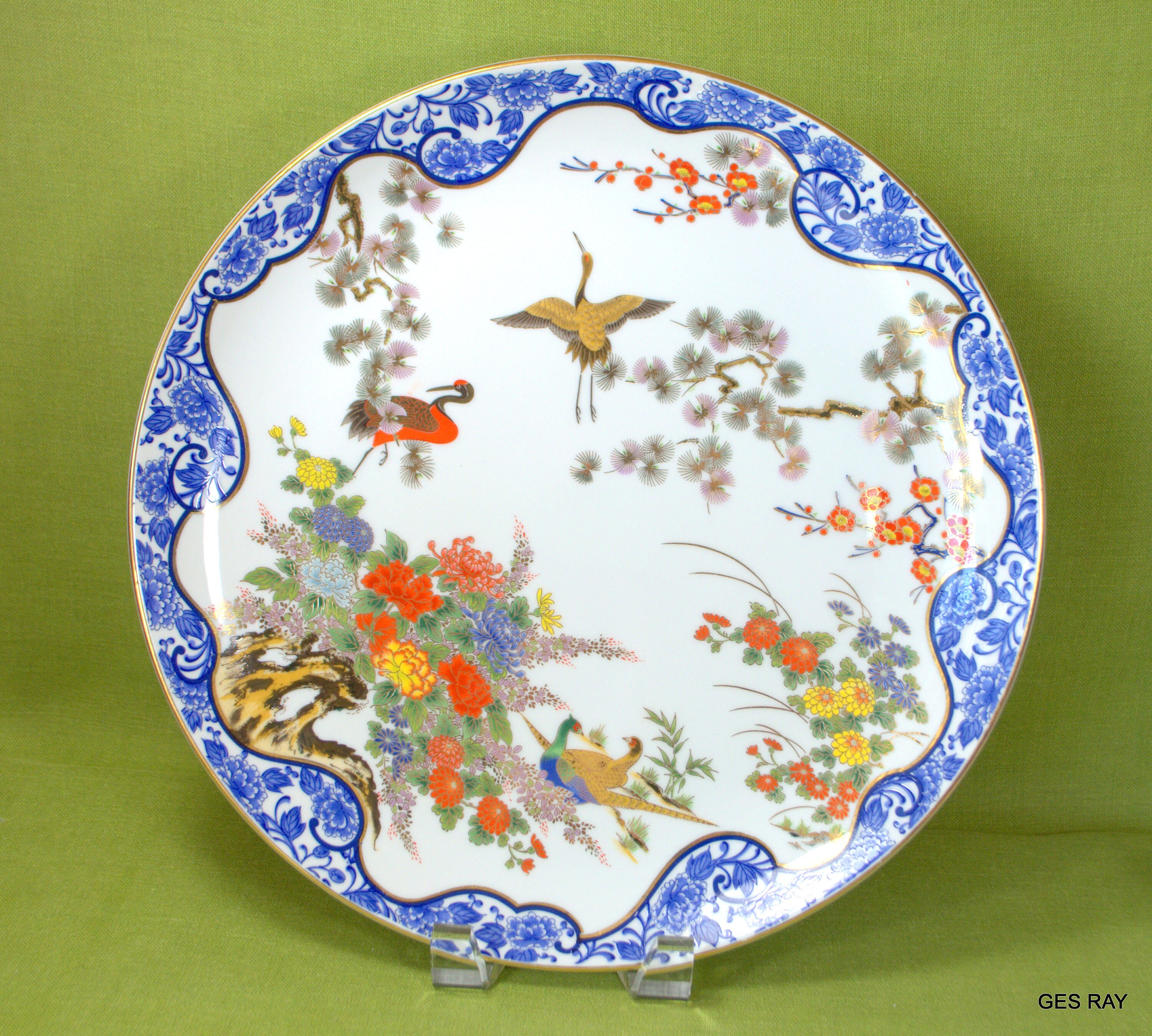 Oriental Japanese Shibata Toki - 柴田陶器 Porcelain Plate