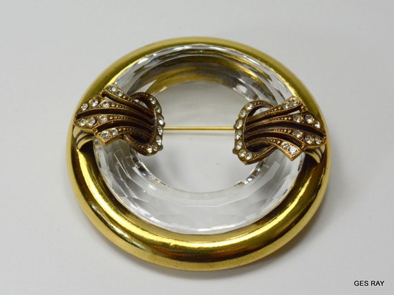 Ermani Bulatti Lucite Circle Pin Brooch Rare Coll… - image 2