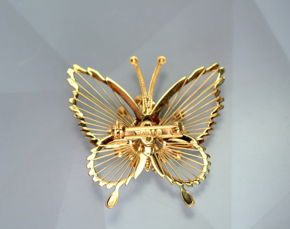 Monet Butterfly Brooch Pin 1980s - image 4