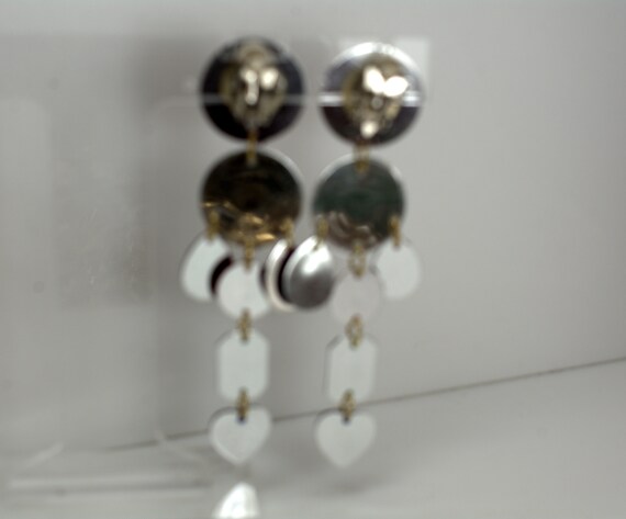 Retro Dangle Multi Color Lucite Earrings Park Lane - image 4
