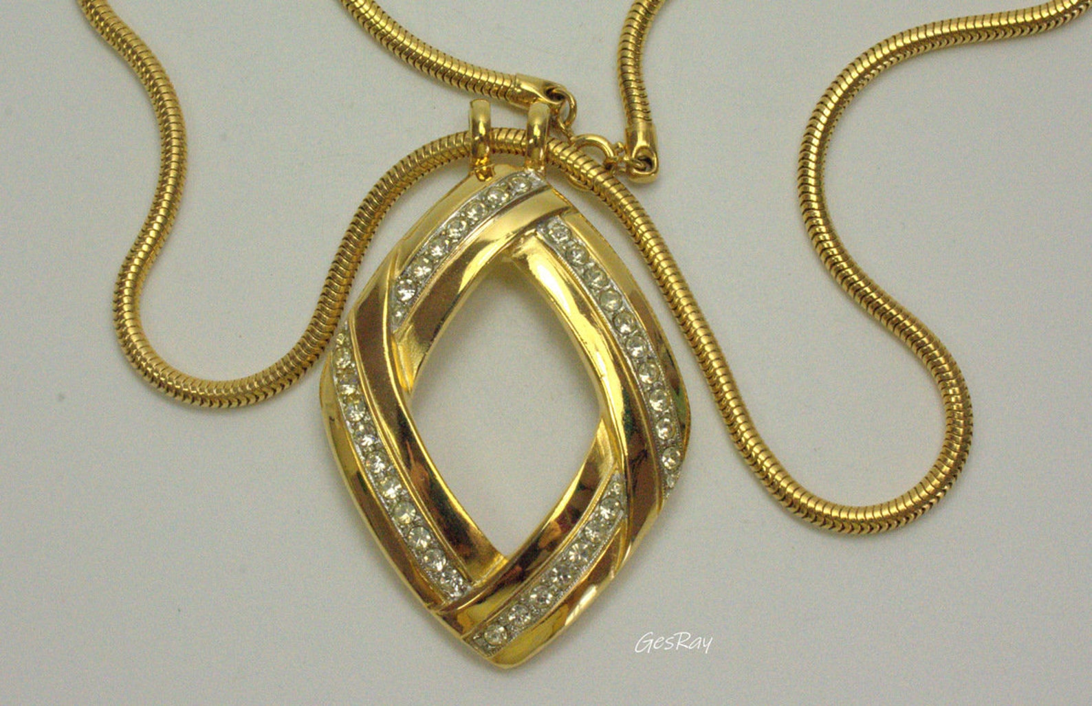 Vintage Necklace Jewels by Park Lane Pave Crystal Pendant