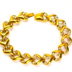 Attwood And Sawyer Gold Plated Link Bracelet Statement Crystal A&S