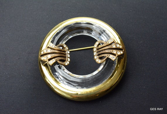 Ermani Bulatti Lucite Circle Pin Brooch Rare Coll… - image 5